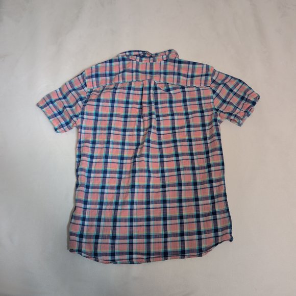 Even Tide Men's Pink Plaid Short-Sleeve‎ Button-Down - M - Picture 3 of 6